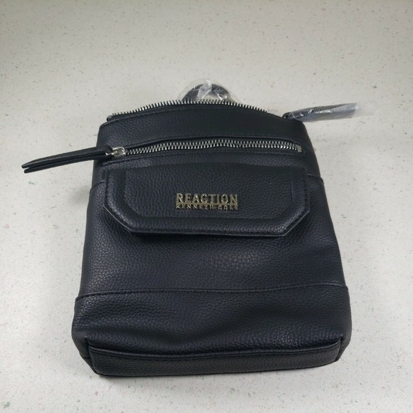 Kenneth Cole Gabriella Mini Crossbody 8” X 7” Zipper Top Pouch Snap Pouch Black - Picture 2 of 12